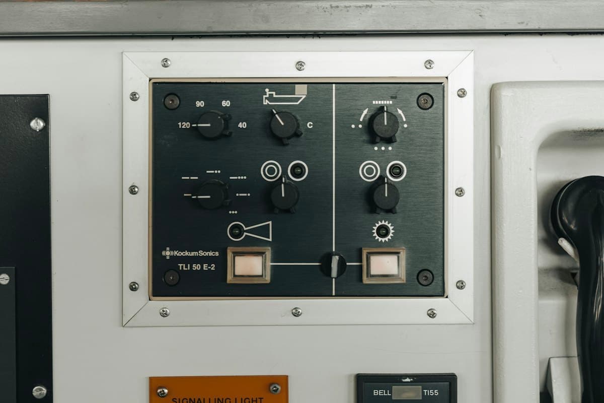 Generator control module with display and selector switches.
