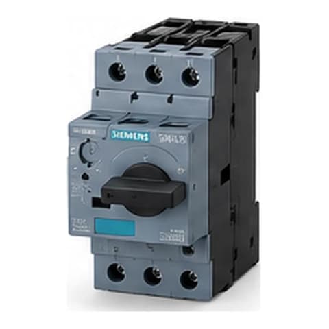 Generic illustration of a Siemens SIRIUS 3RV2 motor protection circuit breaker, not a photograph of 3RV2011-1JA10; the exact product may look different.